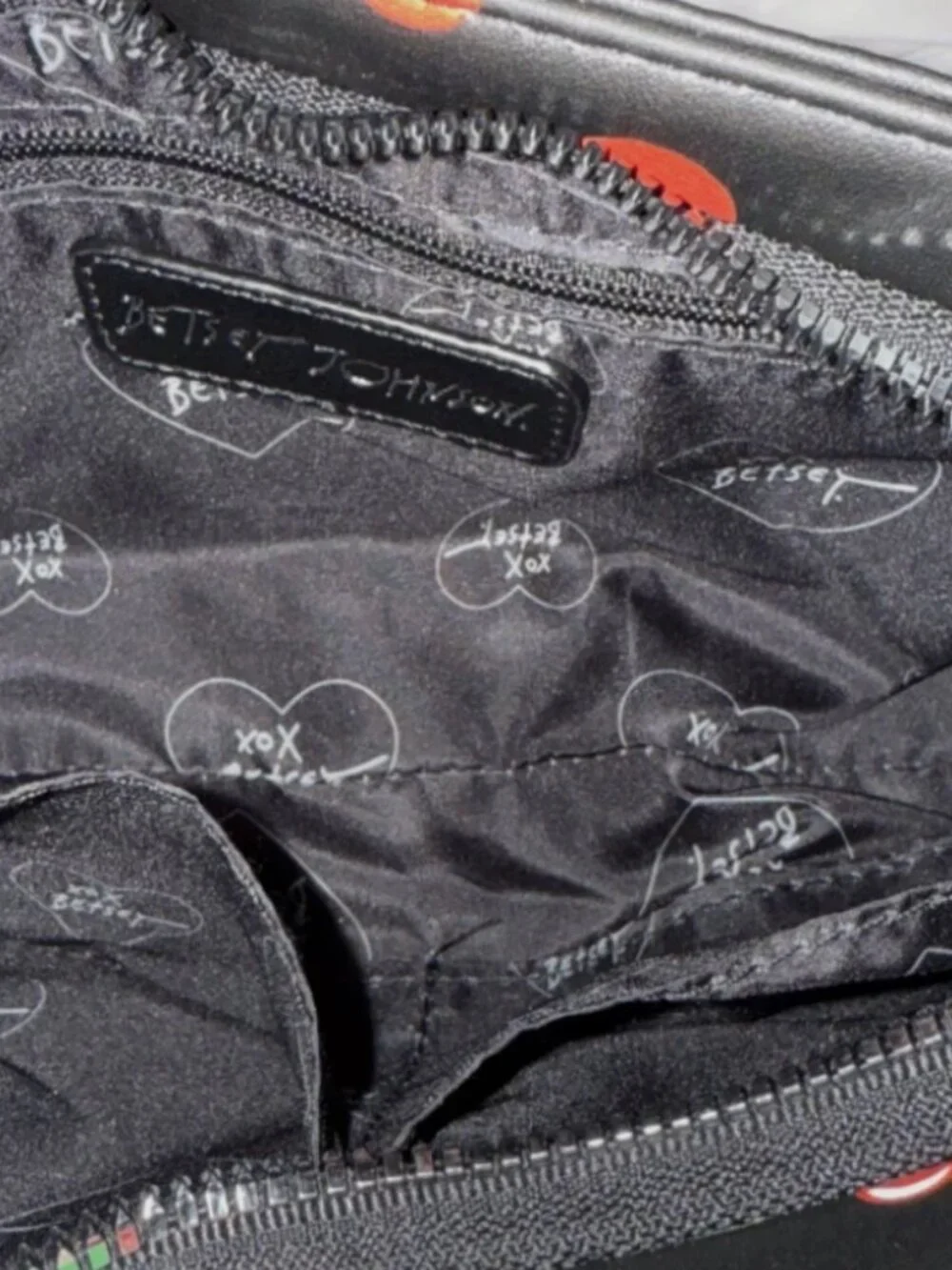 BETSEY JOHNSON Women’s Shoulder Bag With Cherries Red Crystal Cherry Charm NWT - Picture 11 of 11